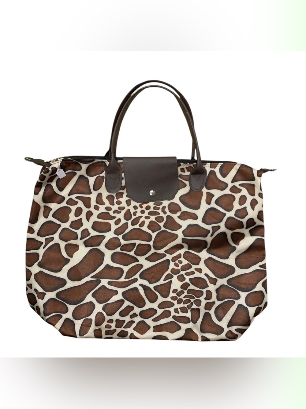 Weekenders Brown and Cream Giraffe Print Tote